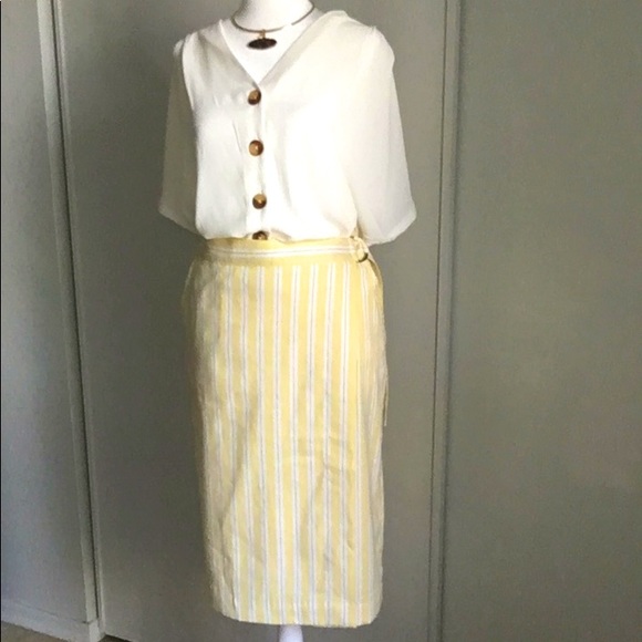 Banana Republic Women’s Belted Striped Midi Wrap Skirt - Picture 7 of 7